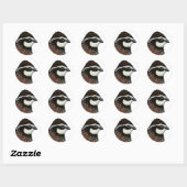 Sticker Rond Tête de Colin de Virginie (Feuille)