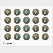 Sticker Rond Tête de dragon (Feuille)