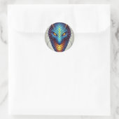 Sticker Rond Tête de dragon bleu (Sac)