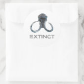 Sticker Rond Tête de fossile de Mammoth laine disparue Version  (Sac)