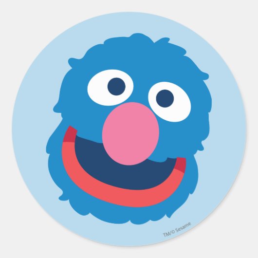 Sticker Rond Tête de Grover (Devant)