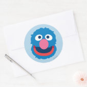 Sticker Rond Tête de Grover (Enveloppe)