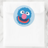 Sticker Rond Tête de Grover (Sac)