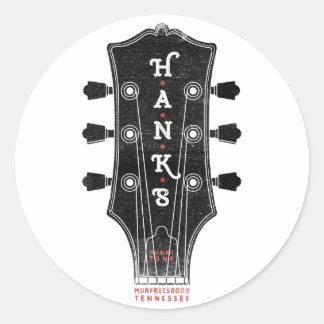 Sticker Rond Tête de guitare de Hank