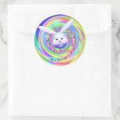 Sticker Rond Tête de lapin de Pâques (Sac)