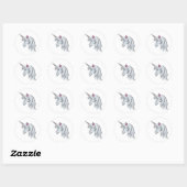 Sticker Rond tête de licorne blanche (Feuille)