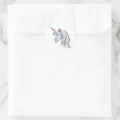 Sticker Rond tête de licorne blanche (Sac)