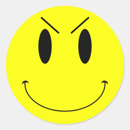 Sticker Rond Tête de mal jaune KRW (Devant)