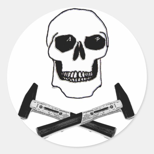 Sticker Rond Tête de marteau (Devant)