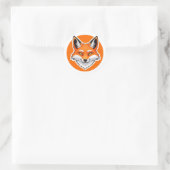 Sticker Rond Tête de renard vibrant (Sac)