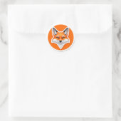 Sticker Rond Tête de renard vibrant (Sac)