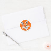 Sticker Rond Tête de renard vibrant (Enveloppe)