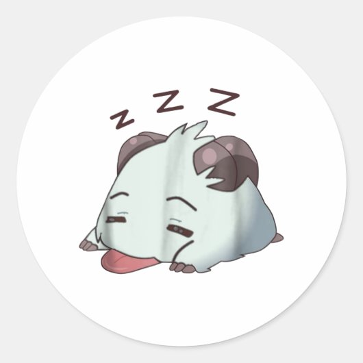Sticker Rond Tête de sommeil (Devant)