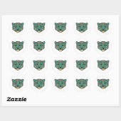 Sticker Rond Tête de tigre bleue (Feuille)