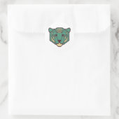 Sticker Rond Tête de tigre bleue (Sac)