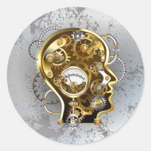 Sticker Rond Tête de vapeur avec manomètre
