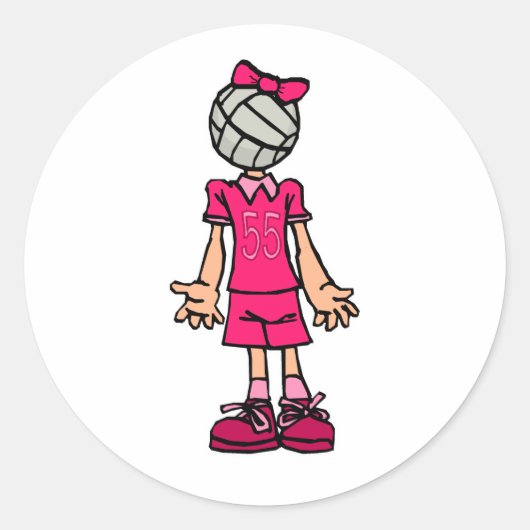 Sticker Rond Tête de volley (Devant)