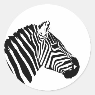Sticker Rond Tête de zèbre