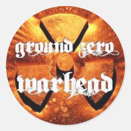 Sticker Rond Tête démoniaque au sol (Devant)