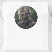 Sticker Rond Tête d'horreur Zombie (Sac)