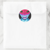 Sticker Rond Tête face Lizard (Sac)