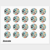Sticker Rond Tête folle (Feuille)