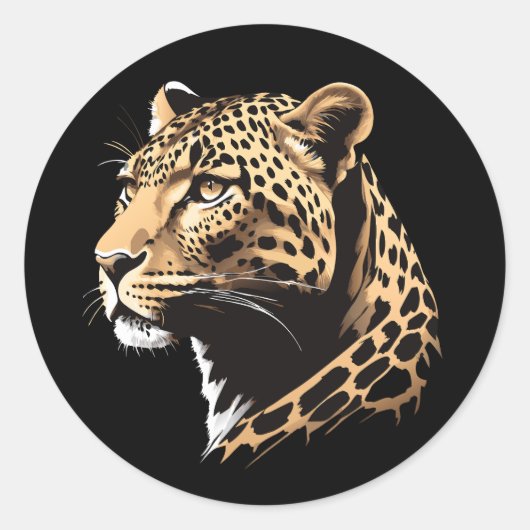 Sticker Rond Tête léopard (Devant)