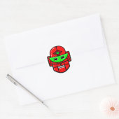 Sticker Rond Tête Robot Rétro (Enveloppe)