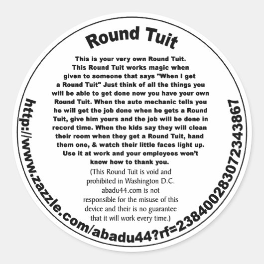 Sticker Rond Tête ronde (Devant)