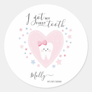 Sticker Rond Tething personnalisé Date de début Baby Girl Stick