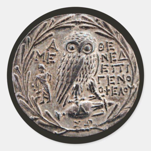 Sticker Rond Tetradrachm en argent d'Athènes (Devant)