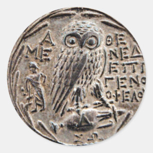 Sticker Rond Tetradrachm en argent d'Athènes