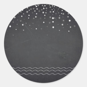 Sticker Rond Tex de la Personnaliser Confetti de tableau noir