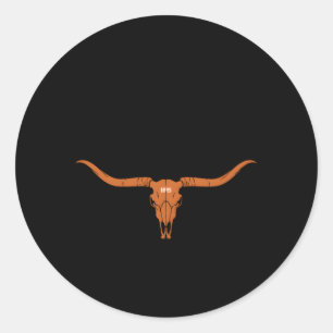 Sticker Rond Texas 1845 Ventilateur De Vache Longhorn Et De Rod
