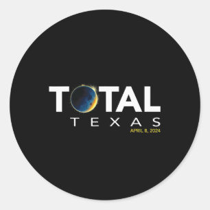 Sticker Rond Texas 8 avril total Éclipse solaire 2024