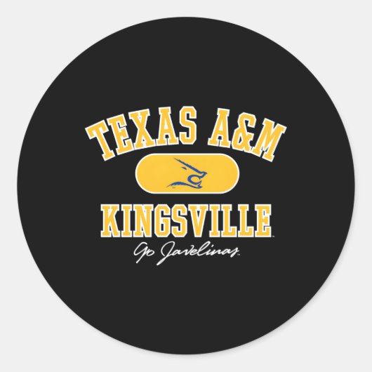 Sticker Rond Texas Am Kingsville Javelinas Varsity Blue (Devant)