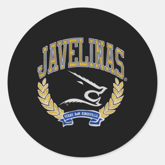 Sticker Rond Texas Am Kingsville Javelinas Victory Blue (Devant)