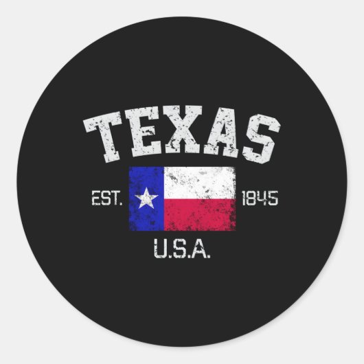Sticker Rond Texas Austin Est 1845 (Devant)