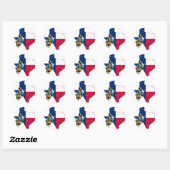 Sticker Rond Texas Cowgirl (Feuille)