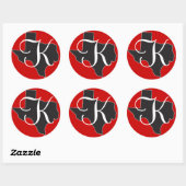 Sticker Rond Texas Custom Monogramme Initial sur le plan d'état (Feuille)