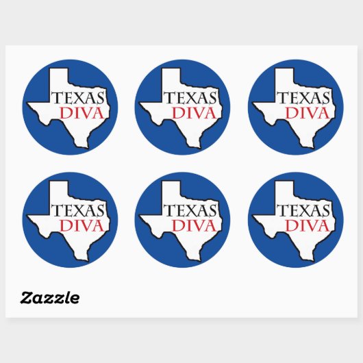 Sticker Rond Texas Diva (Feuille)