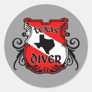 Sticker Rond Texas Diver