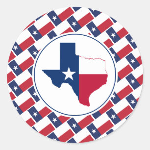 Sticker Rond TEXAS DRAPEAU Texan Carte Patriotique élégant