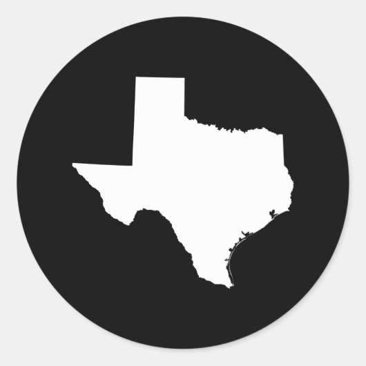 Sticker Rond Texas en blanc et noir (Devant)