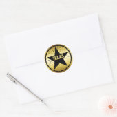 STICKER ROND TEXAS GRUNGE STYLE STAR (Enveloppe)