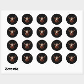 Sticker Rond Texas Longhorn (Feuille)
