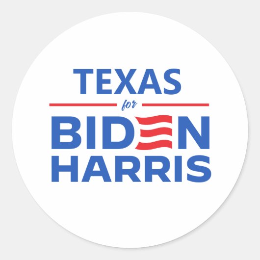 Sticker Rond Texas pour Biden Harris (Devant)