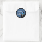 Sticker Rond Texas Pour Obama (Sac)