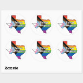 Sticker Rond Texas Pride Je crois au progrès (Feuille)