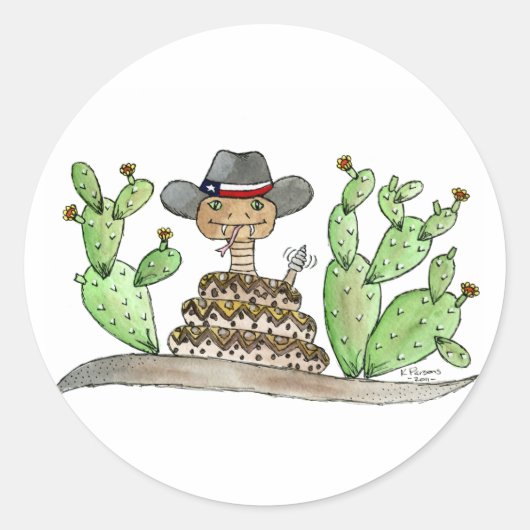 Sticker Rond Texas Rattlesnake (Devant)